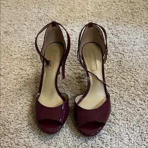 Purple Peep-Toe Heels
